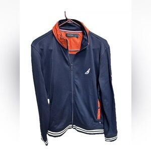 NAUTICA Track Jacket Sz S, Mens Blue Orange Boat Logo Sporty Trendy